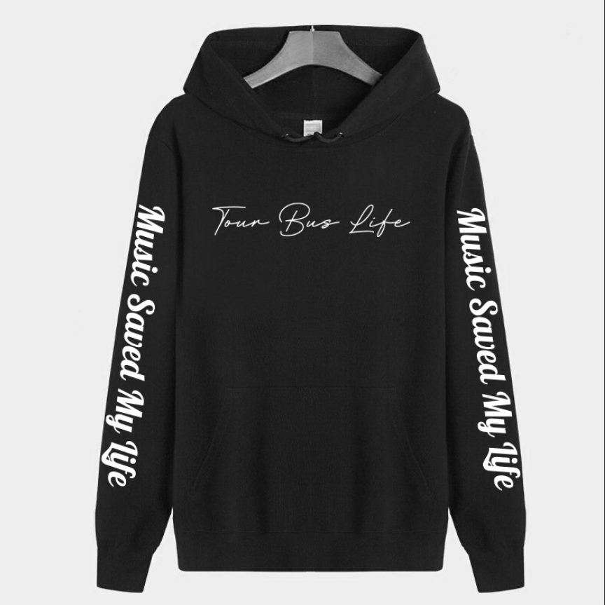 Premium Tour Bus Life Stitched logo hoodie (Music Saved My Life edition)